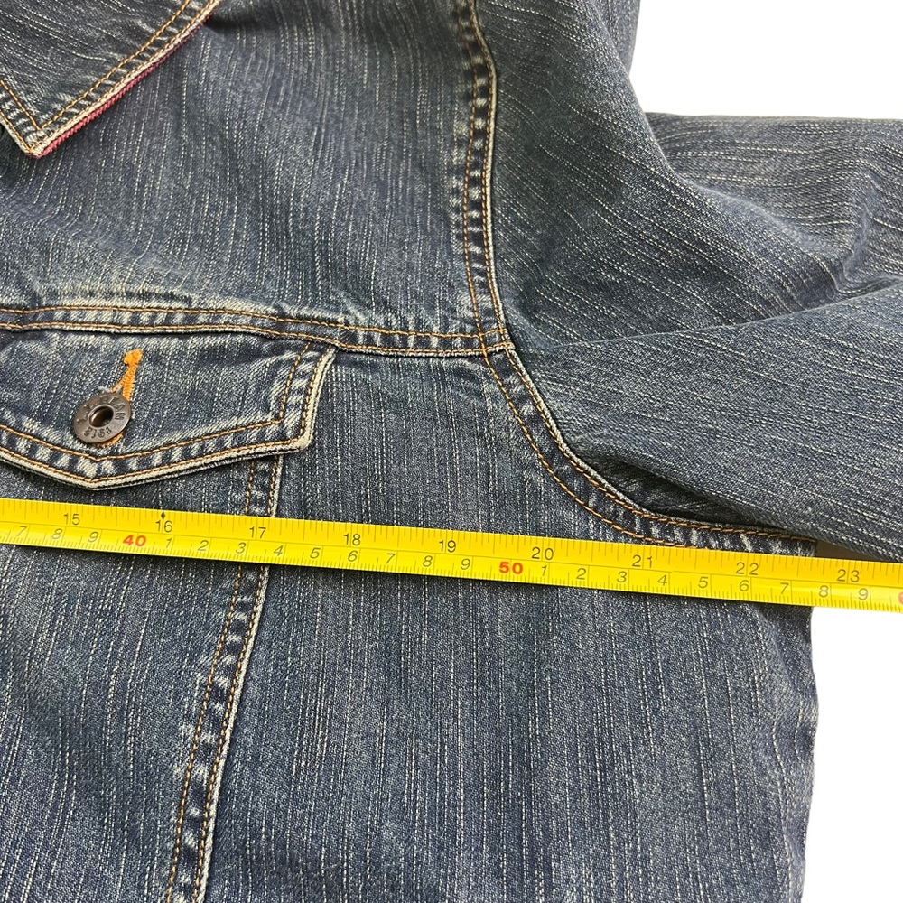 L.L. Bean Blue Jean Jacket with Pink Accents - Picture 4 of 11